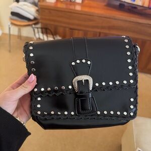 Black Studded Crossbody Bag